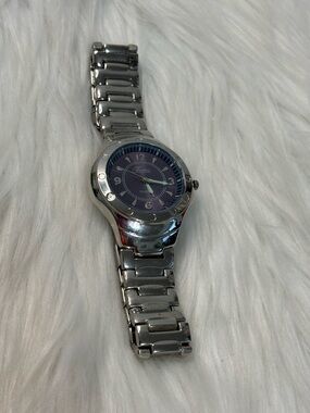 Silver Men’s Watch with purple Dial